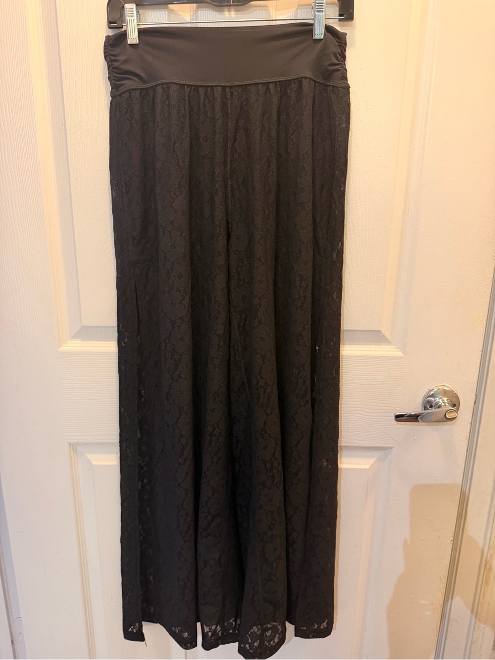 Aerie Offline Black Lace wide leg pants